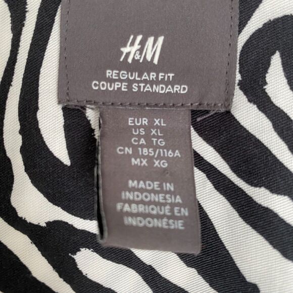 H&M Women's Tunic Shirt XL Zebra Button Up Long Sleeve Lyocell Boho Relaxed - Picture 5 of 5